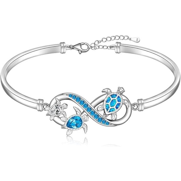 Red Cardinal Bracelet for Women Sterling Silver Blue Evil Eye Bracelet
